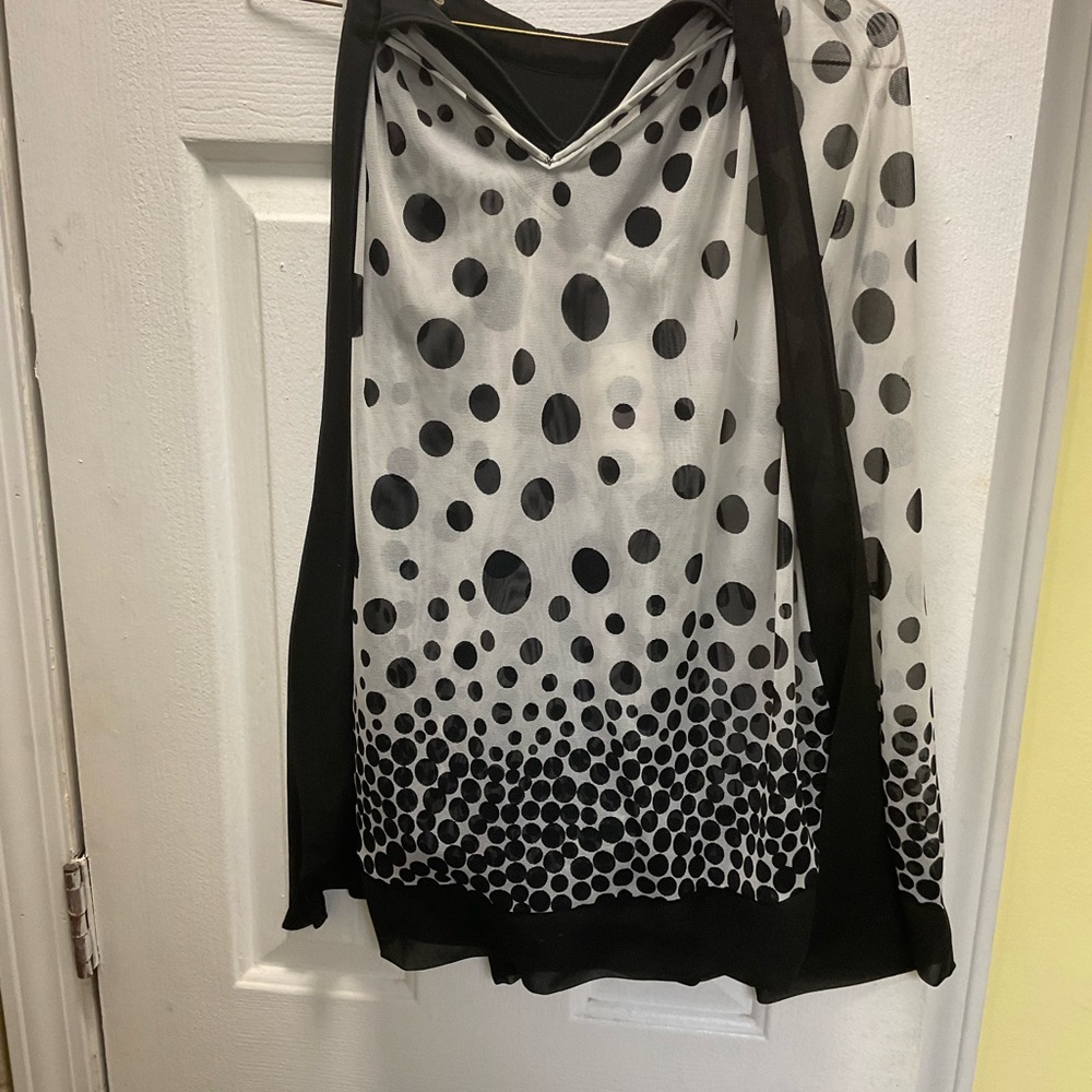 Eci New York Polka Dot Mesh Blouse Size 6 NWT